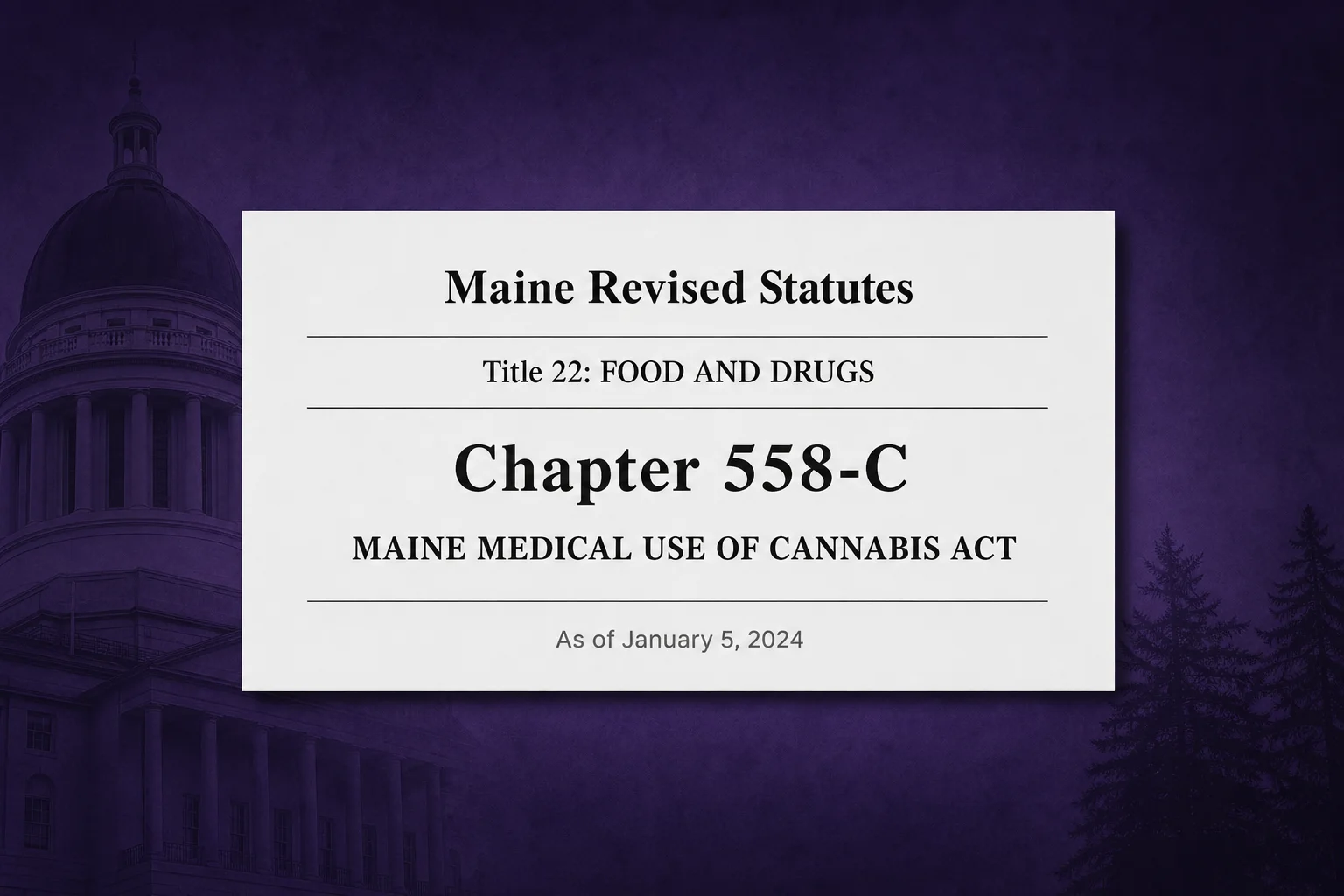 Archival screenshot of Maine statute header for Title 22, Chapter 558‑C.